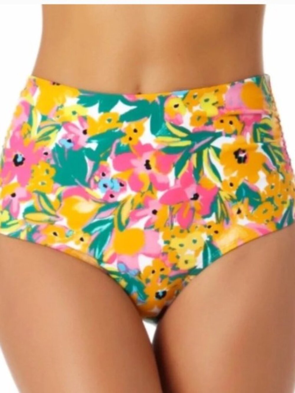 Anne Cole 3-way Retro Convertible Sunshine Floral Print Bottom Large NWT Beach